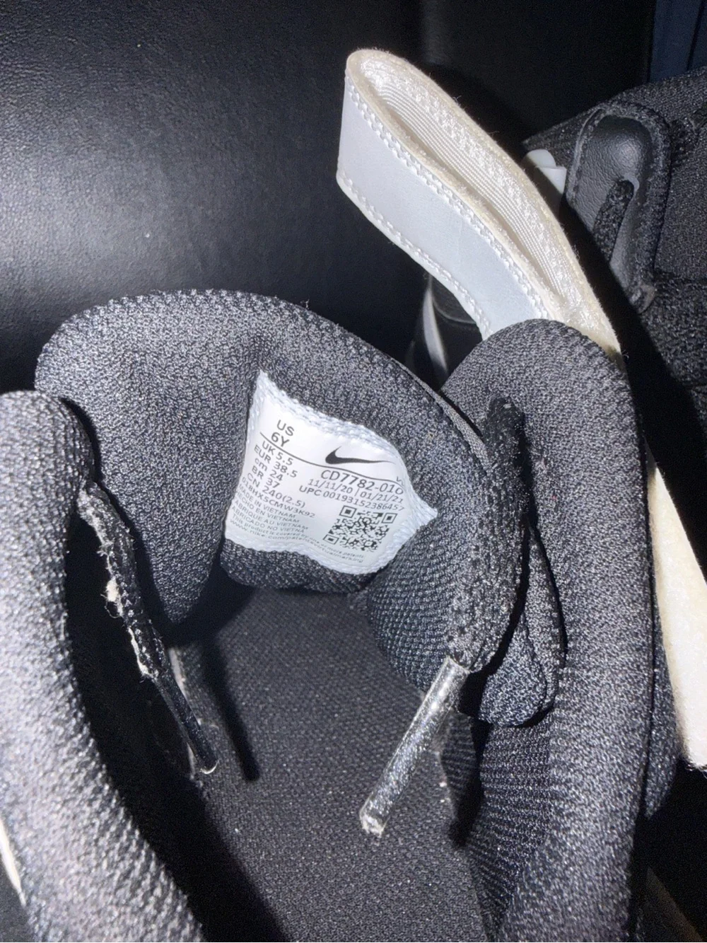 Nike Kids Black and White High-Top Sneakers with Strap